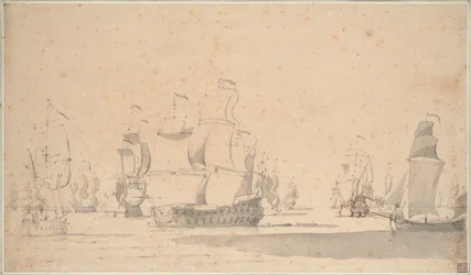Englische Schiffe, eine Ketsch und eine Galeotte bei leichtem Wind, Juni 1673?, ca. 1673