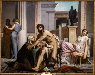 Odysseus wird von seiner Amme bei seiner Rückkehr aus Troja erkannt