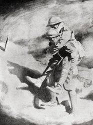 Poilu und Tommy nach dem Gemälde von Sir William Orpen