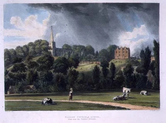 Harrow-Kirche und Schule von den Cricket Grounds, aus 