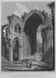 Melrose Abbey, Schottland (Stich)