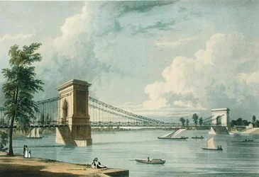 Hängebrücke, Hammersmith, aus Ackermann
