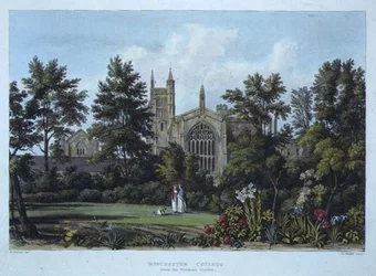 Winchester College vom Garten des Wächters, aus 