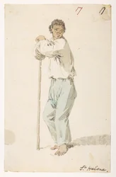 Einwohner von St. Helena aus einem Album von 372 Zeichnungen von Landschaften, Küstenlinien, Kostümen und Alltagsleben während der Gesandtschaft von Lord Macartney an den Kaiser von China, zwischen 1792 und 1794