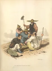 Männer beim Würfelspiel