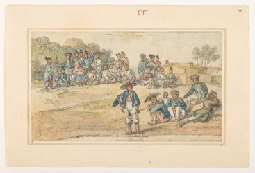 Studien von Chinesen, aus einem Album von 372 Zeichnungen von Landschaften, Küstenlinien, Kostümen und Alltagsleben während der Botschaft von Lord Macartney an den Kaiser von China, zwischen 1792 und 1794