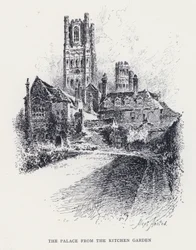 Der Palast vom Küchengarten aus (Stich)