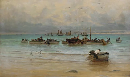Fischverladung bei Ebbe, St. Ives