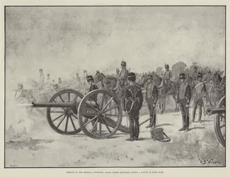Eröffnung des Imperial Institute, Royal Horse Artillery feuert Salut im Hyde Park