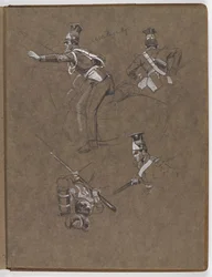 Studien für das Ölgemälde, Die Fahne: Albuhera, 16. Mai 1811