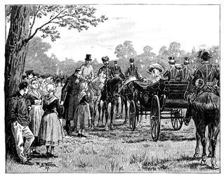 Die Königin beim Fest im Wald von St. Germain, Frankreich, Mitte bis Ende des 19. Jahrhunderts, 1887