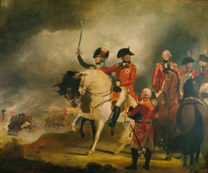 König Georg III. bei der Inspektion des Regiments der leichten Dragoner des Prinzen von Wales, begleitet vom Prinzen von Wales, dem Herzog von York und anderen Generalstabsoffizieren