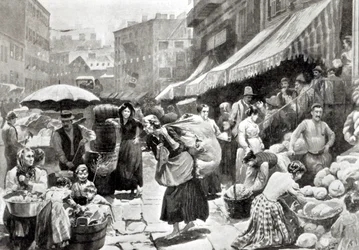 Mulberry Bend Italienische Kolonie in New York, Illustration in 