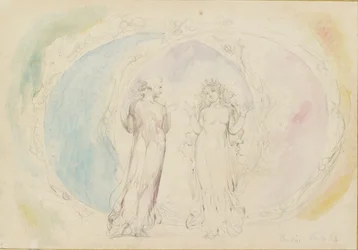 Beatrice und Dante in Gemini, inmitten der Flammensphären, 1825-1827