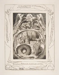 Behemoth und Leviathan, aus Illustrationen des Buches Hiob, 1825-26