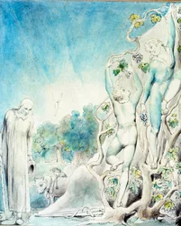 Comus trifft einen der Brüder, der beschäftigt ist, Früchte zu pflücken, um Lady zu füttern
