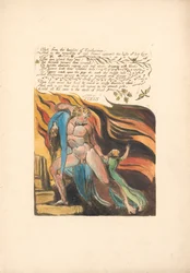Europa. Eine Prophezeiung, Platte 17, Geschossen von den Höhen . . . . (Bentley 18)