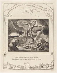 Satan schlägt Hiob mit Geschwüren, 1825