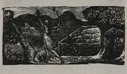 Hirte vertreibt Wolf, aus den Pastoralen von Virgil