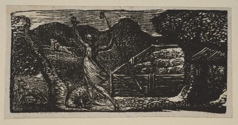 Hirte vertreibt einen Wolf, aus Thorntons Pastoralen von Virgil, 1821