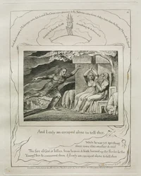 Das Buch Hiob: Pl. 4, Und ich allein bin entkommen, um es dir zu sagen, 1825