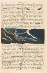Das erste Buch Urizen, Tafel 11, "Zwei Nasenlöcher bogen sich hinab in die Tiefe . . . ." (Bentley 13)