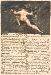 Das Erste Buch von Urizen, Tafel 9, "Kapitel: IV | 1 Zeitalter über Zeitalter rollten über ihn . . . ." (Bentley 10)