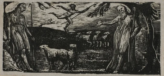 Thenot ermahnt Colinet, Lightfoot im Hintergrund, aus The Pastorals of Virgil