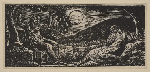 Thenot unter einem Obstbaum, aus Thorntons Pastoralen von Virgil, 1821