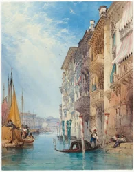 Eine Gondel auf dem Canal Grande, Venedig