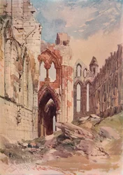 Innenansicht der Abtei von Whitby, ca. 1915