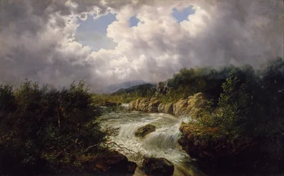 Die Wasserfälle von Tamahaka, Cherokee County, North Carolina, ca. 1860-70