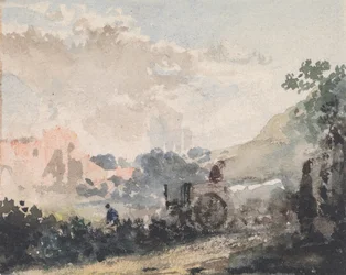 Landschaft mit Karren