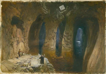 Bahr el Khabeer oder das Große Meer, in den Felsen gehauener Zisternen unter dem Standort des Salomonischen Tempels, 1870