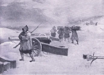 Wache der Zouaven vor Sewastopol, Illustration aus British Battles on Land and Sea, 1915