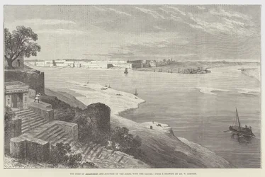 Das Fort von Allahabad und die Vereinigung des Jumna mit dem Ganges
