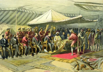 Der Rückbesuch des Vizekönigs beim Maharadscha von Kaschmir, 1863