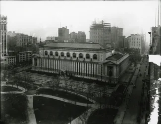 New York Public Library und Bryant Park, ca. 1910-21
