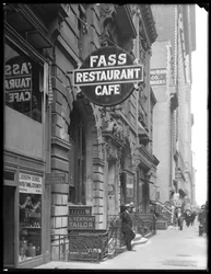 Schild für Fass Café, 19 W. 31st Street, New York City, 14. Juni 1916