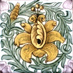 Fliese mit Blumenmuster
