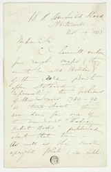 Brief von William Edward Frost