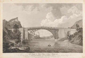 Ansicht der Gusseisenbrücke bei Coalbrookdale