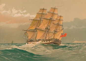 Eine 38-Kanonen-Fregatte, um 1770, spätes 19. bis frühes 20. Jahrhundert