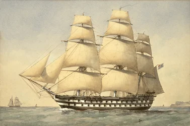 HMS Bellerophon vor der Küste, 1875
