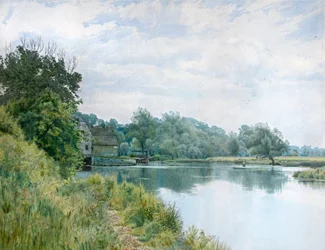 Die Ouse und die Mühle in Hemingford Grey