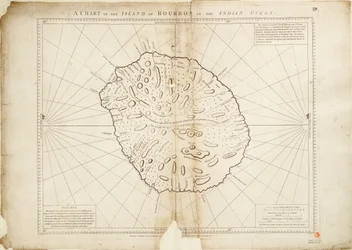 Karte der Insel Bourbon im Indischen Ozean