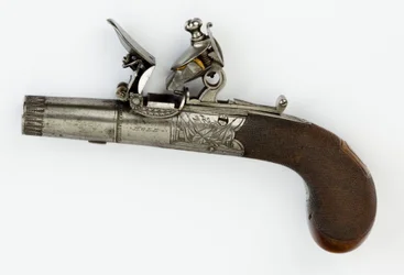 Steinschlosspistole mit Box-Lock, ca. 1820