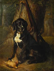 Ein Jagdhund mit einer Waldschnepfe, 1842
