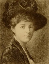 Ohne Titel (Frau mit Federhut)