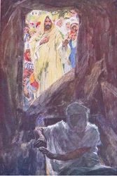 Die Auferweckung des Lazarus, aus Die Bibelgeschichte, veröffentlicht von Hodder & Stoughton, ca. 1930